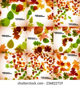 set of autumn backgrounds