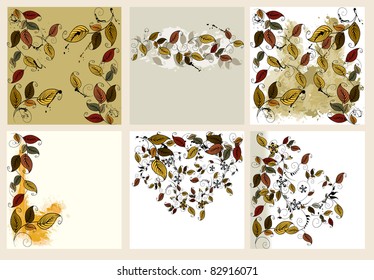 Set of autumn backgrounds