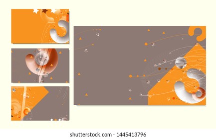 Set of autumn backgrounds brown and orange with leaves for shopping trend color sale frame leaflet or web banner