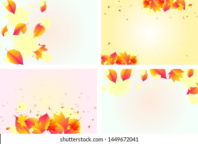 Set of autumn backgrounds with leaves for shopping trend color sale frame leaflet or web banner