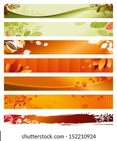 set of autumn banners