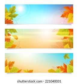 set autumn banners business background. layered. isolated