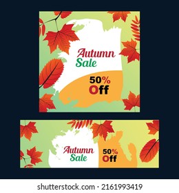 set of autumn banners vector illustrations