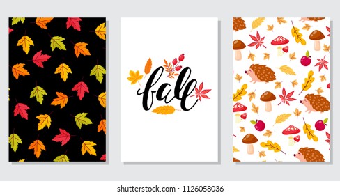Set autumn cards