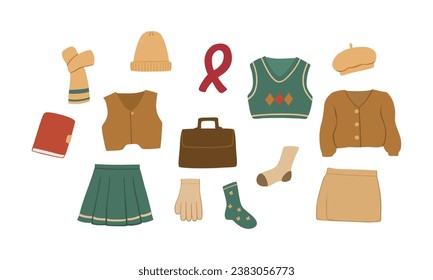 a set of autumn clothes. casual wears