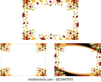 conjunto de hojas de color otoñal marco