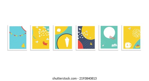 set of autumn colorful banners 