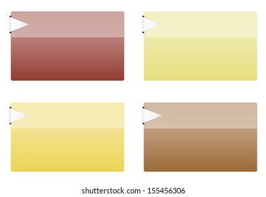 The set of autumn colors rectangular glossy templates with arrow / Rectangular templates / Templates