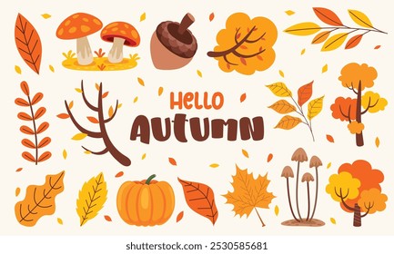 Set Of Autumn Design Elements