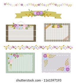 Set of autumn flower card 