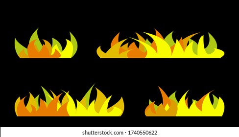 Set aus Herbstgrassilhouetten. Vector-Abbildung.