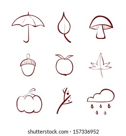 Set of autumn icons