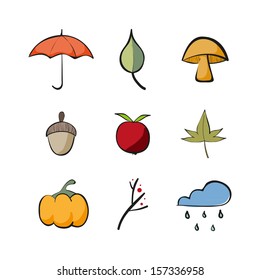 Set of autumn icons