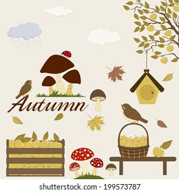 Set of autumn icons