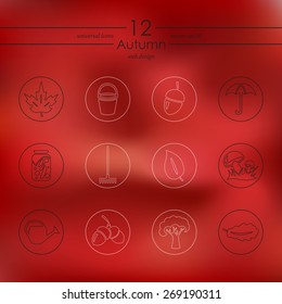 Set of autumn icons