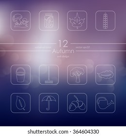 Set of autumn icons
