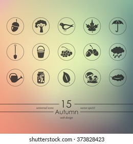 Set of autumn icons