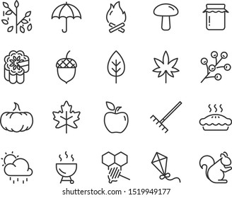 set of autumn icons, leaf, fall, season