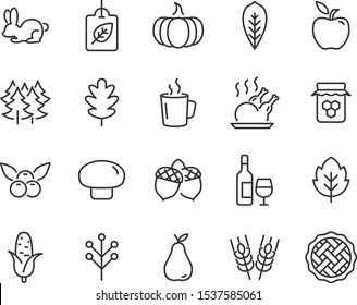 set of autumn icons, mid autumn 