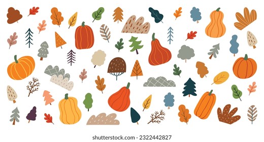 Set of autumn illustration element
