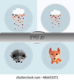 Set of autumn illustrations. Nice vector illustration