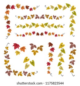 set of autumn ivy branch frames