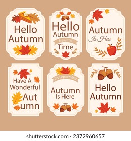 set of autumn label collection