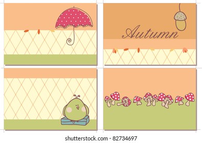 conjunto de etiquetas de otoño