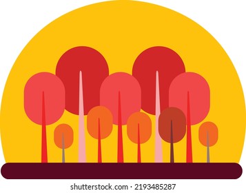 Set of Autumn Landscape Vector Illustrations