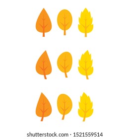 a set of autumn leaf icons
