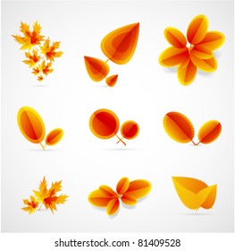 Set of autumn leaves