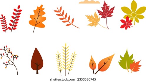 Set of autumn leaves in eps format to complement your design