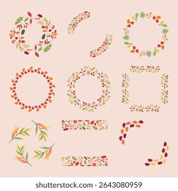 Set of Autumn Leaves Frame Collection