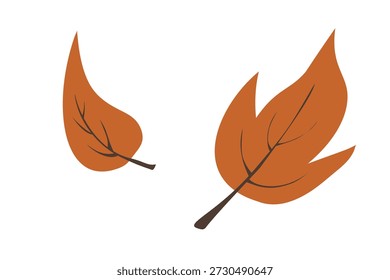 Conjunto de hojas de otoño. Diseño de postal