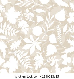 Set of autumn leaves. Seamless background. Vector illustration.