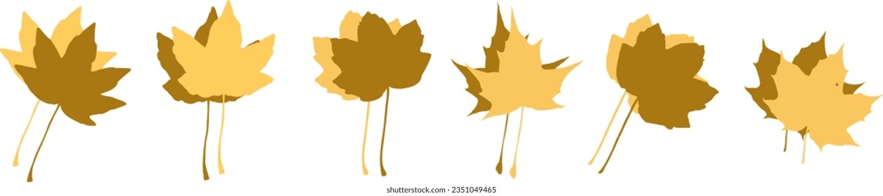 Set of autumn leaves. September autumn. October party. November sale. Decorative border. Halloween. Maple branch. here is an illustration.