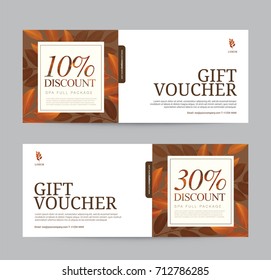 Set of Autumn sale, Gift Voucher flyer template for Spa, Hotel Resort, fashion. Abstract Background Vector illustration
