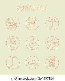 Set of autumn simple icons