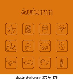 Set of autumn simple icons