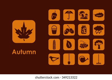 It is a set of autumn simple web icons