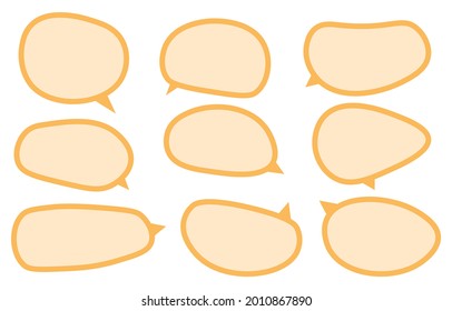 Set autumn speech bubbles on white background. chat box or chat vector doodle message or communication icon Cloud speaking for comics and comics message dialog