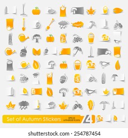 Set of autumn stickers