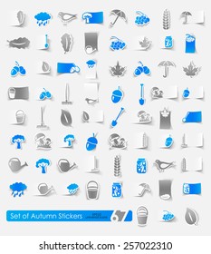 Set of autumn stickers