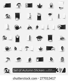 Set of autumn stickers