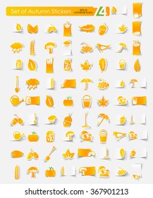Set of autumn stickers