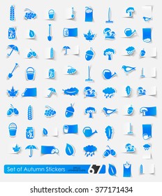 Set of autumn stickers