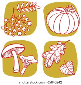 set of autumn symbols