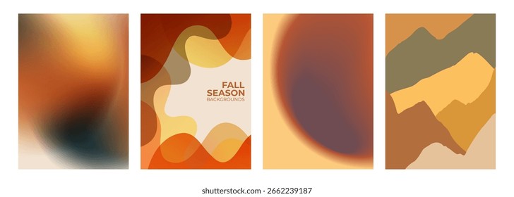 Conjunto de fondos abstractos temáticos de otoño para el Diseño gráfico creativo de la temporada de otoño. Ilustración vectorial.