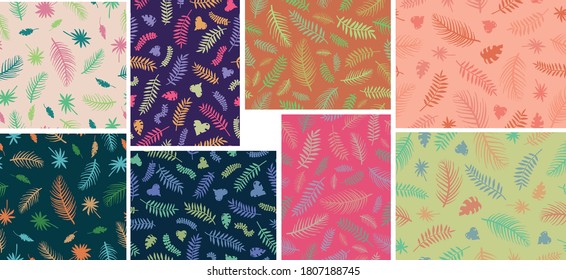 conjunto de diseños de patrones sin fisuras con temática otoñal