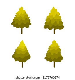 Set of autumn tree